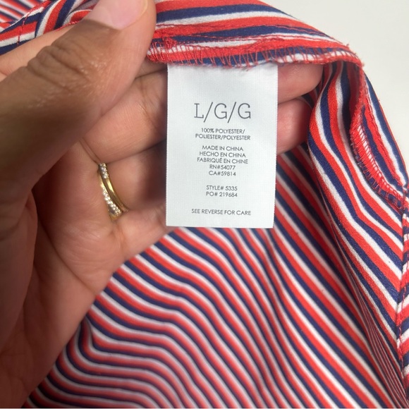 CAbi striped long sleeve blouse style 5335 size large - Picture 5 of 8